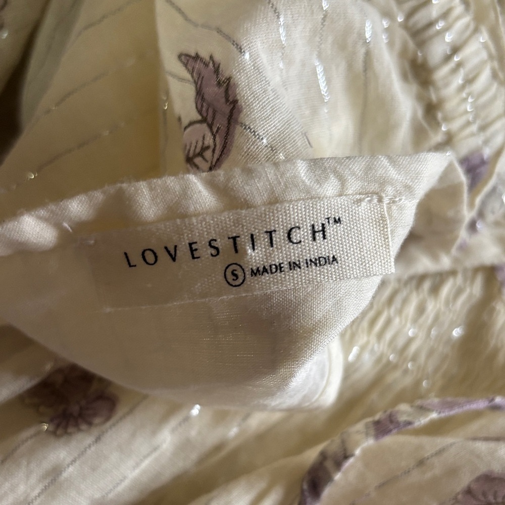 Lovestitch Ivory and Lavender Long Sleeve Dress - Picture 5 of 5